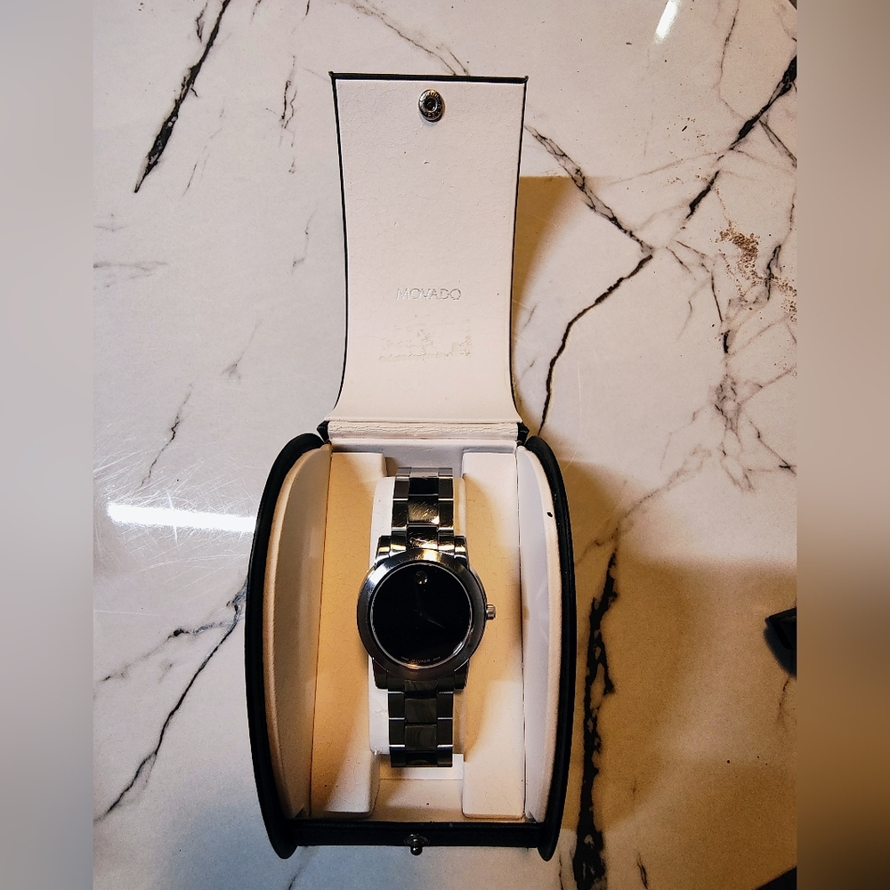 Movado Black and Silver Men's Watch - Picture 2 of 6